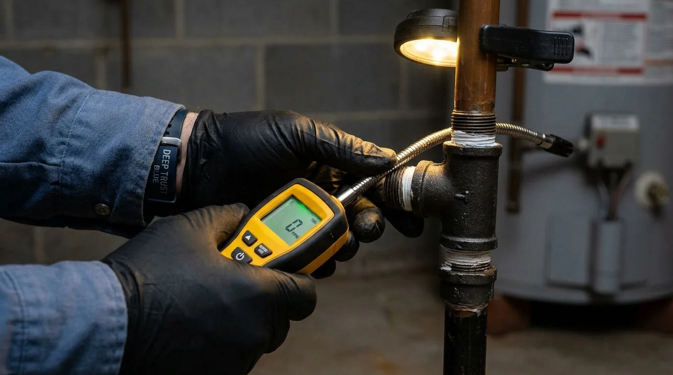 Gas leak detection with electronic sniffer by Johns Plumbing LLC in Mont Alto